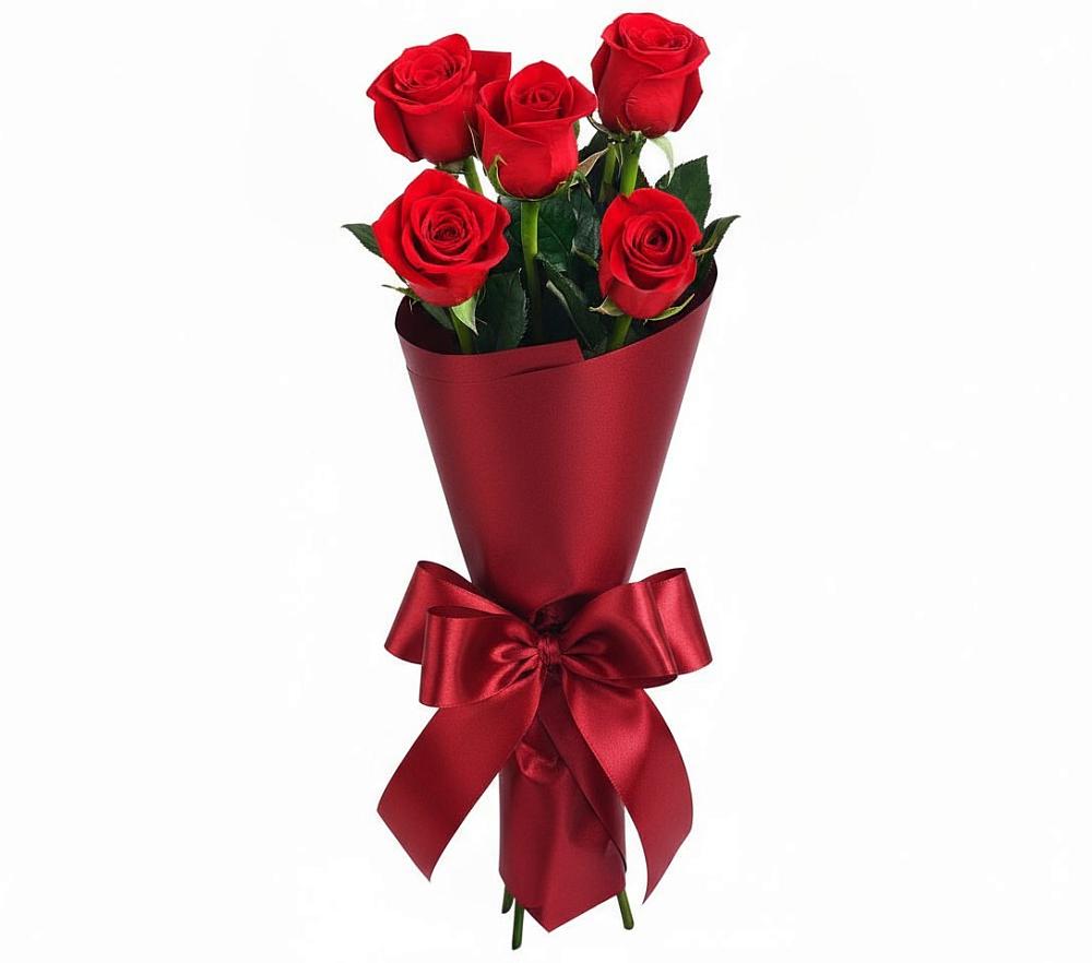 Букет 5 Красных роз Эдлесс Лав в Поселок Лесхоза