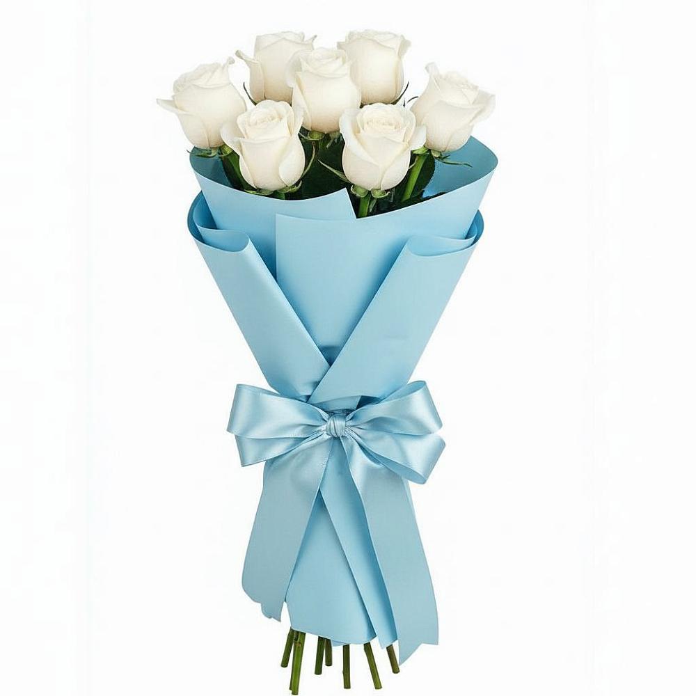Букет 7 белых роз Проуд в Поселок Лесхоза