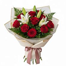 Букет цветов из:  Лилии и Розы в Поселок Лесхоза