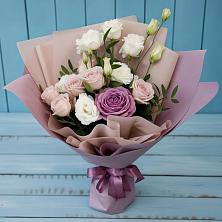 Букет цветов из:  Розы и Лизиантусы в Поселок Лесхоза