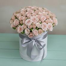 Цветочная композиция из Розы в шляпной коробке в Поселок Лесхоза