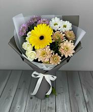 Букет цветов из:  Розы, Герберы и Хризантемы в Поселок Лесхоза