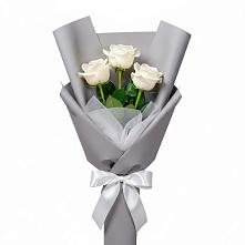 Букет 3 белые розы #REPLACE_PRED# Поселок Лесхоза