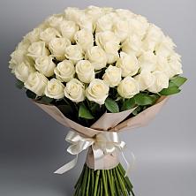 Букет 101 беля роза Белоснежка в Поселок Лесхоза