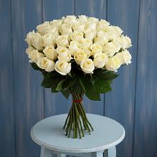 Букет 51 Белая роза Эдлесс Лав в Поселок Лесхоза