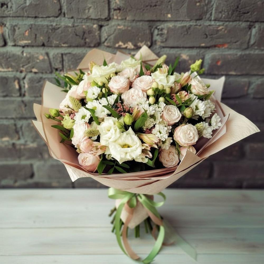 Букет цветов из: Альстромерии, Розы и Хризантемы в Поселок Лесхоза