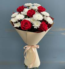 Букет цветов из:  Розы и Хризантемы в Поселок Лесхоза