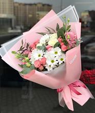 Букет цветов из:  Розы, Лизиантусы и Хризантемы в Поселок Лесхоза