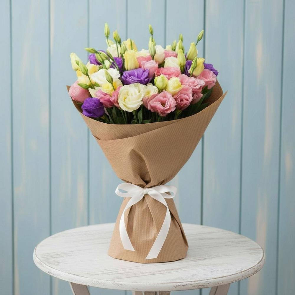 Букет цветов из: Лизиантусы в Поселок Лесхоза