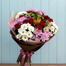 Букет цветов из:  Розы, Хризантемы и Альстромерии #REPLACE_PRED# Поселок Лесхоза