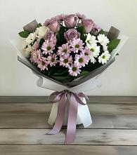 Букет цветов из:  Хризантемы и Розы в Поселок Лесхоза