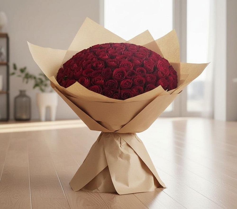 Букет 101 Красная роза в Поселок Лесхоза