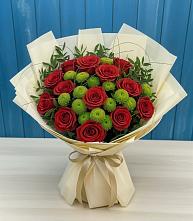 Букет цветов из:  Розы и Хризантемы в Поселок Лесхоза