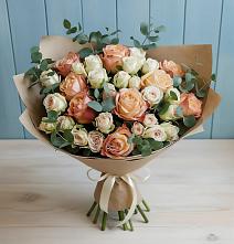 Букет цветов из:  Альстромерии и Розы в Поселок Лесхоза