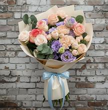 Букет цветов из:  Розы, Лизиантусы и Гвоздики #REPLACE_PRED# Поселок Лесхоза